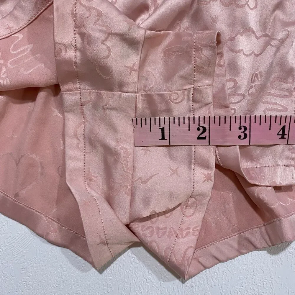 Savage X Fenty Pink Satin Pajama Shorts Y2K Coquette Lounge Small